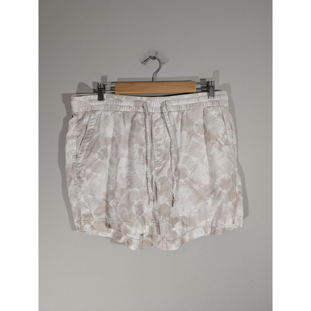 Old Navy Womens Linen Blend High Rise Tie Dye Shorts Sz L Summer Vacation Comfy